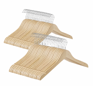 Cintres en bois massif de qualité supérieure, cintres de luxe pour vêtements, organisateur de garde-robe durable, boutique de vente au détail, logo personnalisé - Product Image 1