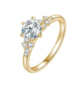 Anillo de Moissanita Shreeji Jewels Berlin Love Letter con Engaste de Bisel en Plata 925 y Piedra Central Multiforma - Anillo de Compromiso Moderno - Product Image 1