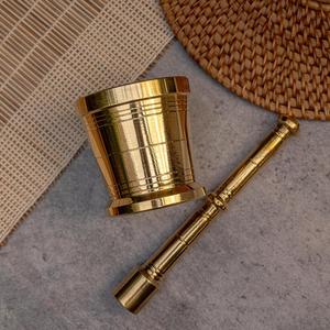 Ensemble mortier et pilon en laiton traditionnel Okhli Imam Dasta, bol broyeur d'épices pour broyer les herbes et les épices - Product Image 6