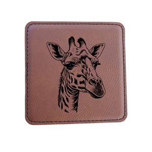 Sous-verres personnalisés en cuir véritable avec logo en relief, tapis de boisson isolant thermiquement, support pour chopes de bière pour l'hôtellerie LC-0026 - Product Image 2