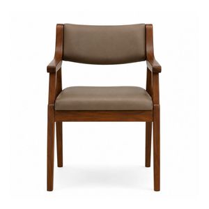 Chaise de salle à manger moderne en teck massif, fauteuil rembourré en bois pour restaurant, café, hôtel, mobilier commercial - Product Image 2