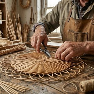 Wholesale Rattan Charger <b>Plates</b> Natural Handwoven Wicker Placemat Table Decor for Wedding and Catering Events - Product Image 4
