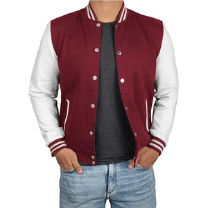 Professional Manufacture <b>Men</b> Winter <b>Letter</b> Varsity <b>Jackets</b> Customized Design PolyesterCotton Blend Front Logo - Product Image 2