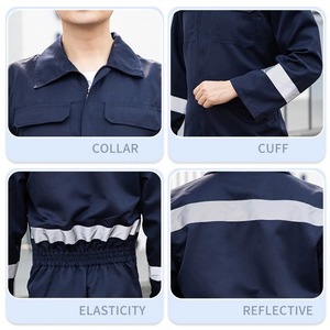 Ensemble de vêtements de travail pour hommes, printemps automne, vêtements réfléchissants, résistants à l'usure, résistants à la saleté, combinaison pour mécanicien soudeur - Product Image 5
