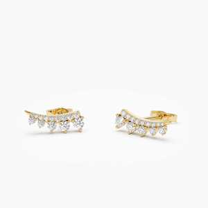 Pendientes de Oro de 14k con Diamante Natural de 0.31ct, Joyería Fina para Mujer, Certificados por Terceros, Hechos a Mano - Product Image 5