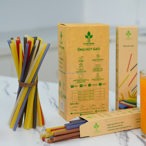 Venta caliente de arroz orgánico Ecosstraws Pajitas ecológicas para beber con muestra gratis del fabricante de Vietnam Caja de cartón incluida - Product Image 1