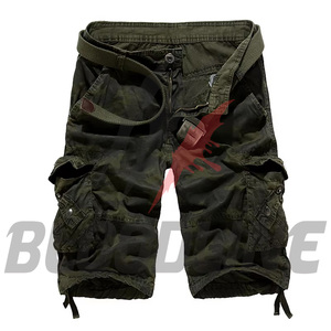 Shorts Bermuda à double poche, shorts en jean bleu foncé, shorts décontractés taille mi-haute, shorts en jean à braguette boutonnée - Product Image 2