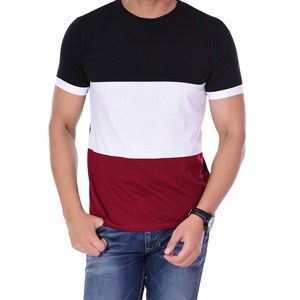 T-shirt uni pour homme à trois tons, 100 % coton, vente en gros pour impression - Product Image 1