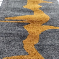 Alfombra con diseño personalizado para el suelo, Alfombra de lana torcida hecha a mano dura, tejido de respaldo de lona para cama, camino lateral