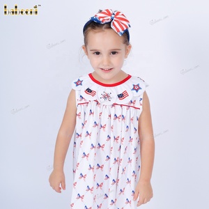 Traje de Baño para Niñas Star Spangled, 100% Algodón, Estampado Otoñal, Apliques, ODM OEM, Ropa Infantil al por Mayor, Vietnam DR4259 - Product Image 6