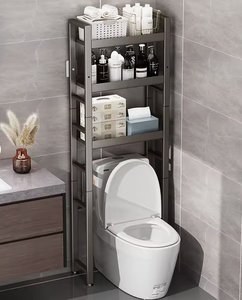 OEM/ODM Vietnam Three Layer Toilet <b>Storage</b> Rack Metal Bathroom Organizer Shelf Floor Standing Over Toilet <b>Storage</b> <b>Unit</b> - Product Image 2