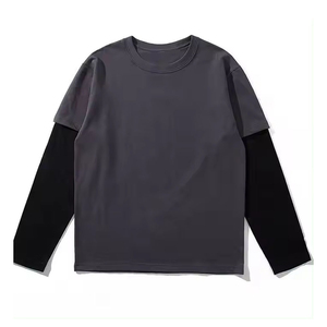 เสื้อยืดแขนยาวผู้ชาย Oem ผ้าฝ้าย 100% สองชั้น สไตล์ลำลอง แบบโอเวอร์ไซส์  รับสั่งทำ เสื้อยืดพิมพ์ลายสองชั้น - Product Image 2