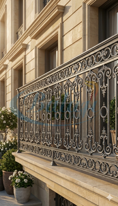 Rampe d'escalier en fonte robuste et solide, design moderne, résistante à l'eau et à la rouille, pour escaliers extérieurs/intérieurs, très demandée - Product Image 2