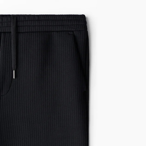 Pantalon de jogging côtelé pour homme, coupe ajustée, en mélange de coton, décontracté, style streetwear, bas de survêtement athlétique pour la gym - Product Image 3
