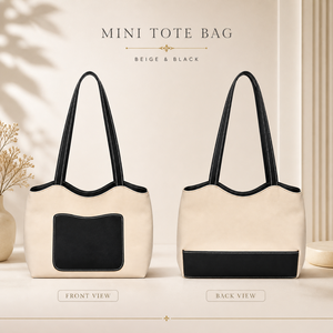 Elegant Two Tone Leather Tote <b>Bag</b> for Women | Spacious Shoulder Handbag <b>Long</b> Handle Daily Office Travel Purse Premium Design - Product Image 4