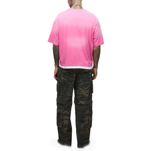Camiseta de Hombre con Estampado Gráfico Personalizado, Degradado Rosa, Estilo Urbano, Algodón, Producción en Masa OEM de Fábrica - Product Image 2
