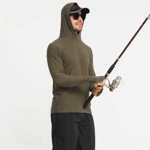 Camisetas de Pesca UPF50+ de Poliéster, Protección Solar, Impermeables, de Secado Rápido, Camisa con Capucha UV, Camisetas de Pesca de Alto Rendimiento - Product Image 5