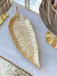 Leaf Metal <b>Serving</b> Tray <b>Set</b> Handmade Polished Vintage Style <b>Dishes</b> & Plates - Product Image 6