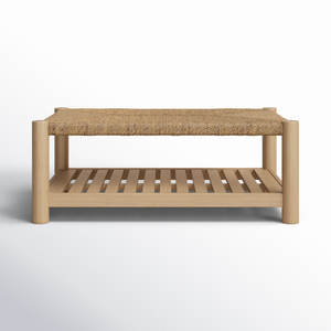 Mesa de centro de cóctel rectangular tejida - Product Image 1