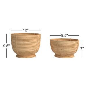 Panier en rotin avec fil tressé, paniers de rangement faits à la main, rotin naturel, moderne, multifonctionnel, fabriqué au Vietnam - Product Image 2