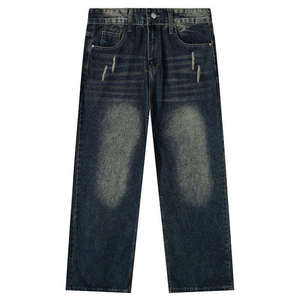 Jeans de Mezclilla para Hombre, Corte Slim Fit, Sin Elasticidad, Diseño Desgastado y Detalles Descoloridos, para Verano - Product Image 1