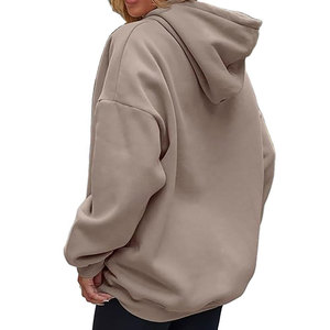 Sweat-shirt oversize à épaules tombantes, pull confortable à capuche, coupe ample et décontractée pour l'hiver, avec logo personnalisé, pour femme - Product Image 5