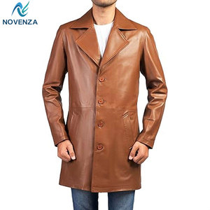 Manteau Trench Élégant Réversible en Cuir Véritable pour Homme, Doublure Chaude Hiver, Vêtement d'Extérieur Sur Mesure pour le Voyage et le Style Quotidien - Product Image 1