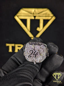 Anillo Personalizado de 24 Quilates con Diamante Cultivado en Laboratorio, Plata de Ley 925, Joyería de Moda Premium de Trisha Jewels - Product Image 1