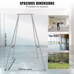 9.67 ft Height Aerial Yoga Frame with Chrome-Plated Steel Pipe Inversion Yoga Swing Stand Load Max 551.15 Lbs Yog <b>Hammock</b> - Product Image 4