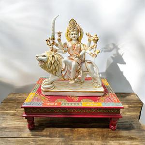 Estatua de Durga Maa de Resina Hecha a Mano |   Ídolo Decorativo de la Diosa Hindú Durga para el Hogar, Templo, Pooja, Regalo, Diseño Tradicional para Mesa - Product Image 1
