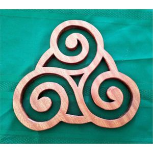 Salvamanteles de Madera Hecho a Mano, Resistente al Calor, con Forma de Espiral Triskelion, para Platos Calientes, Decoración de Cocina - Product Image 1
