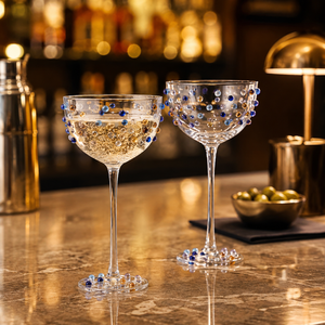 Verres à cocktail transparents en borosilicate faits à la main de 280 ml, sans plomb, coupe Martini, verres à margarita, verrerie de bar réutilisable en gros - Product Image 6