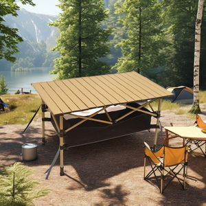 Table de pique-nique pliante en aluminium portable de haute qualité, design moderne, mobilier d'extérieur, écologique, durable, plusieurs tailles disponibles - Product Image 1