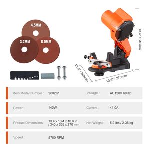 Affûteur de chaîne de tronçonneuse électrique 140W professionnel, outil d'affûtage de chaîne de tronçonneuse sur banc 5700 tr/min avec lame affûtée - Product Image 4