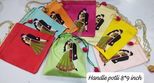 Indian Wedding Return Gift <b>Hamper</b> Eco Friendly Satin Drawstring for Wedding Haldi Sangeet festive and Party Favors - Product Image 3