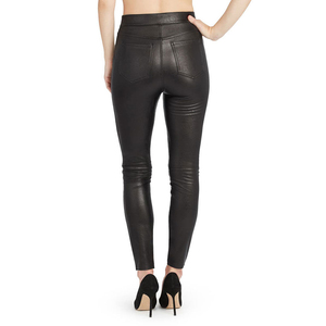 Pantalones de Cuero para Mujer, Cintura Alta Elástica, Estilo Hip Hop, Cuero Genuino Negro, Ropa de Moda de Invierno, Ajuste Cómodo - Product Image 5