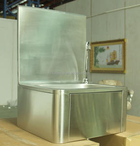 Fregadero de Acero Inoxidable Montado en la Pared con Operación a Presión de Rodilla - Product Image 5