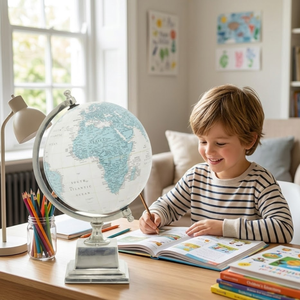 Globe de bureau de direction de luxe |   Carte du monde détaillée avec support en aluminium |   Globe éducatif pour bureau et décoration intérieure - Product Image 4