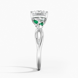 BOJ <b>Ring</b> 068 Princess Cut 925 <b>Silver</b> Engagement <b>Ring</b> With <b>Emeralds</b> Diamond <b>Ring</b> 2ct D Color VVS1 Moissanite GRA Certified Sale - Product Image 3