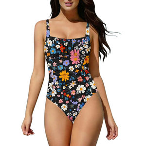 Maillot de bain une pièce dos nu pour femme, couleur unie, abordable, grande taille - Product Image 1