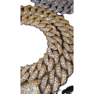 Joyería de Rapero, Plata de Ley 925, Personalizada con Moissanita, Nueva Moda, Cadena Chapada en Oro de 24K de 16 mm, Moissanita Blanca, Estilo Hip Hop - Product Image 1