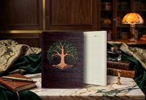 Executive Wooden <b>Journal</b> with LED Branding | Premium <b>Writing</b> Notebook | Eco-Friendly Cover Natural Wooden Cover Diary | A5 - Product Image 1