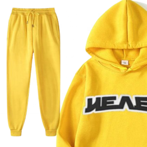 ชุดวอร์มลำลองมีฮู้ดสำหรับผู้ชายชุดใส่วิ่งออกกำลังกายมีฮู้ดและกางเกงขายาวปักโลโก้ได้ตามต้องการ - Product Image 5