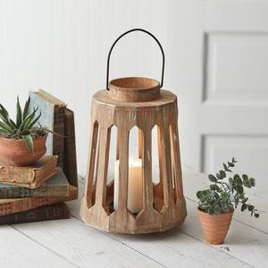 Contemporary Wooden Lantern Elegant Wooden Decor Piece For Living Room <b>Office</b> And Hotel Interior Styling - Product Image 2