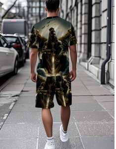 <b>Men</b> <b>s</b> 3D Printed Short Sleeve Set Casual Sporty Style T <b>Shirt</b> and Shorts 2pcs Set Summer Trendy Apparel - Product Image 6