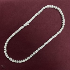 Collier Tennis 6 MM en Diamant de Laboratoire et Moissanite Taillée, Bijou de Luxe pour Homme, Cadeau Chic pour Mariage et Fête, Plaqué Or Blanc - Product Image 6