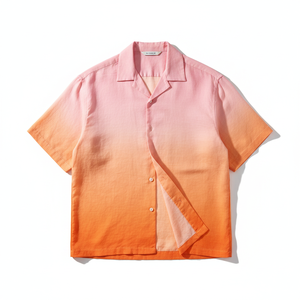 เสื้อเบลาส์ผู้หญิงลายมัดย้อม คอปกพับได้ ผ้าทอเนื้อนุ่ม ใส่สบาย ทรงหลวม แขนสั้น สไตล์ลำลอง สำหรับฤดูร้อน ปี 2026 - Product Image 6