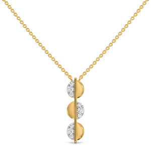 Collar de Diamantes con Diseño de Órbita Vertical, Círculos Alternados de Brillo Intenso y Centro Lineal Elegante - Product Image 1