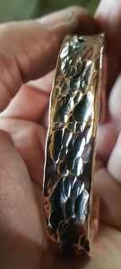 Pulsera Resistente de Cobre Negro Meteoro, Forjada a Mano, Personalizada, Única, Sólida, Impuestos de EE. UU. pagados - Product Image 4