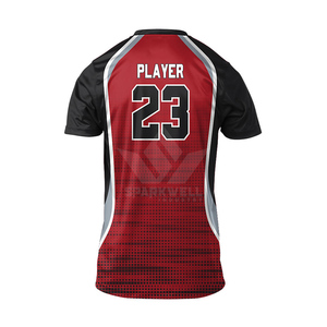 Maillot de football américain personnalisé pour homme, bleu marine, col en V, manches courtes, sublimé, anti-transpiration, uniforme d'équipe - Product Image 6